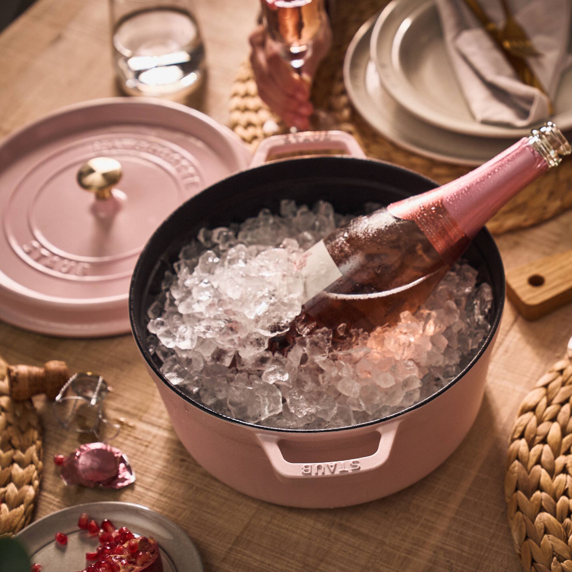 Alt View 4. Staub - Staub Cast Iron 4-qt Round Dutch Oven - Peony Pink - Peony Pink.