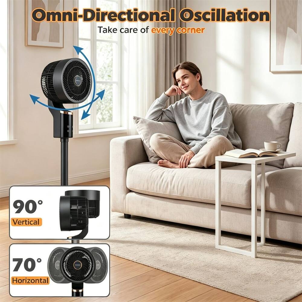 Omni-Directional Oscillation  
Take care of every corner  
90° Vertical  
70° Horizontal