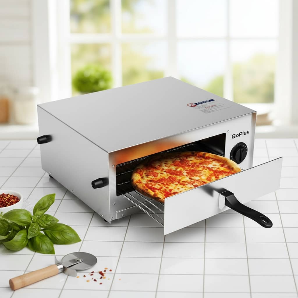 Forest'nSky - Commercial Pizza Oven, Stainless Steel Countertop, 14" or 16" Baking Pan Included, for Restaurant, Kitchen, Bakery - Silver