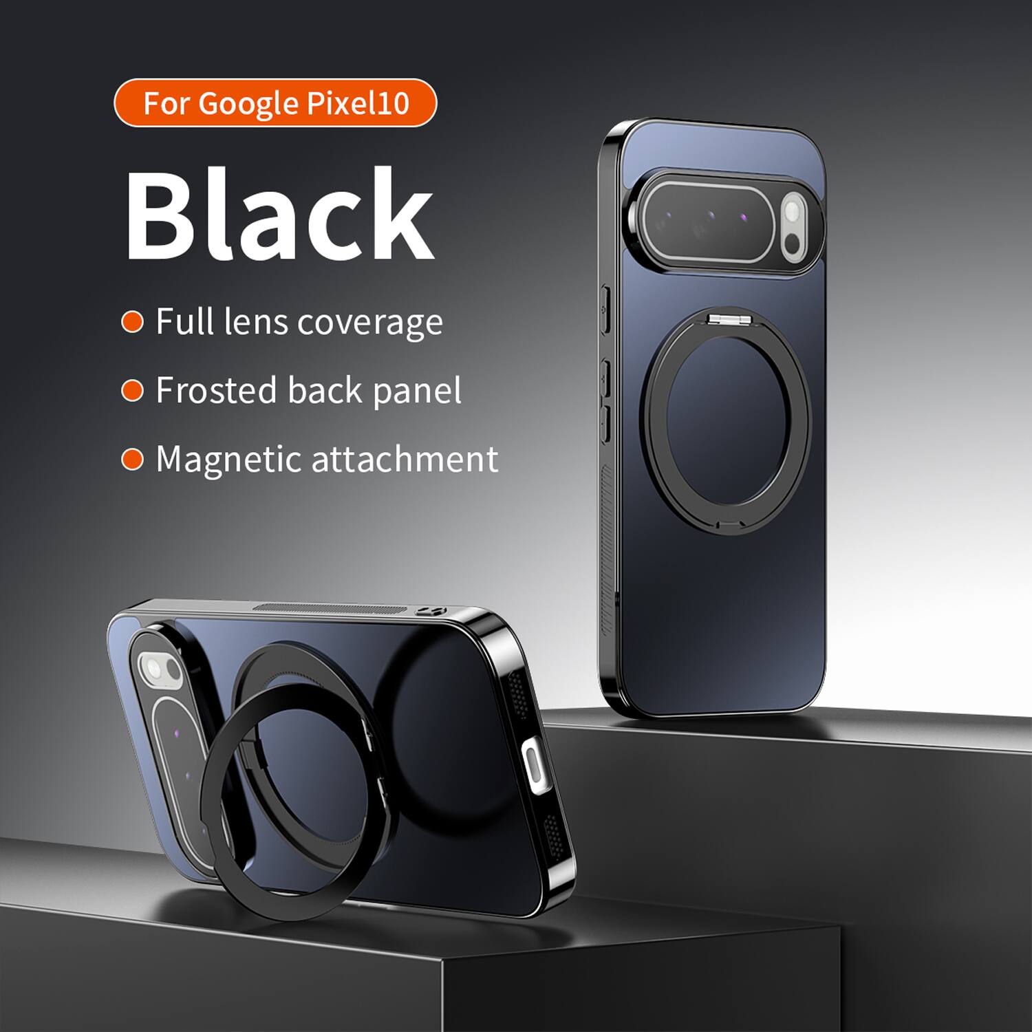 For Google Pixel 10

Black

- Full lens coverage
- Frosted back panel
- Magnetic attachment