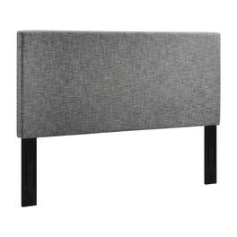 FurniFact - Upholstered Linen Fabric Full Queen Headboard with Padded Design - Gray