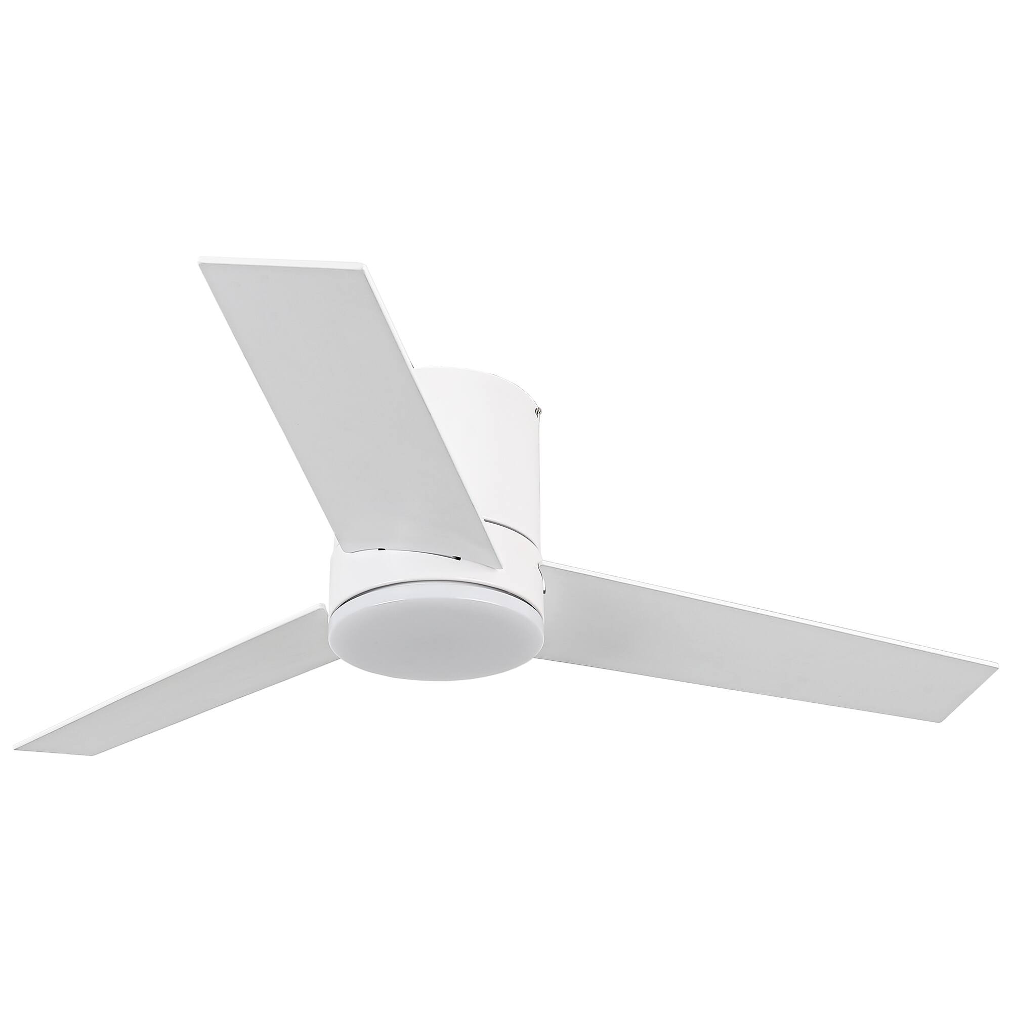 Alt View 8. Parrot Uncle - 48" Modern 3-Blade Wooden Flush Mount Ceiling Fans with Light and Remote - Nickel.