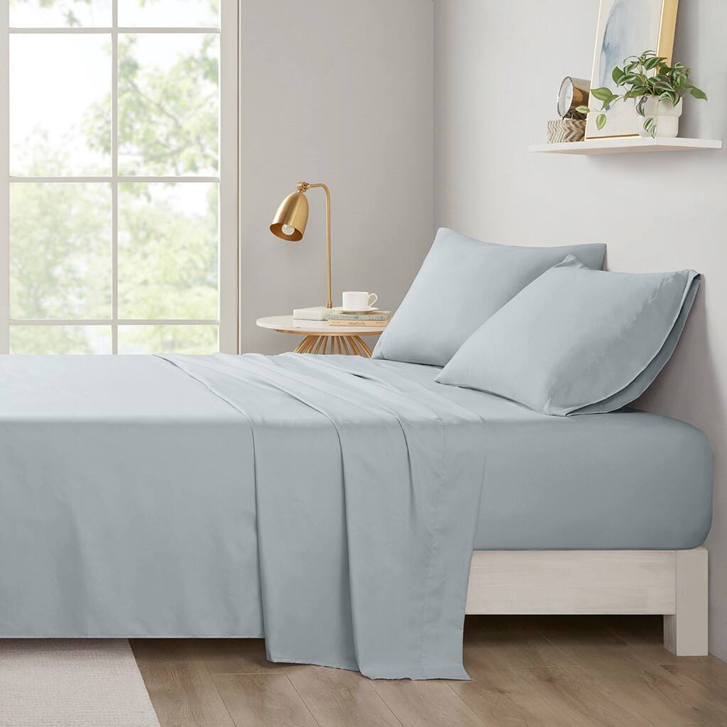 Alt View 1. Gracie Mills - Gracie Mills Ruby All-Season Microfiber Soft Touch Sheet Set - Grey.