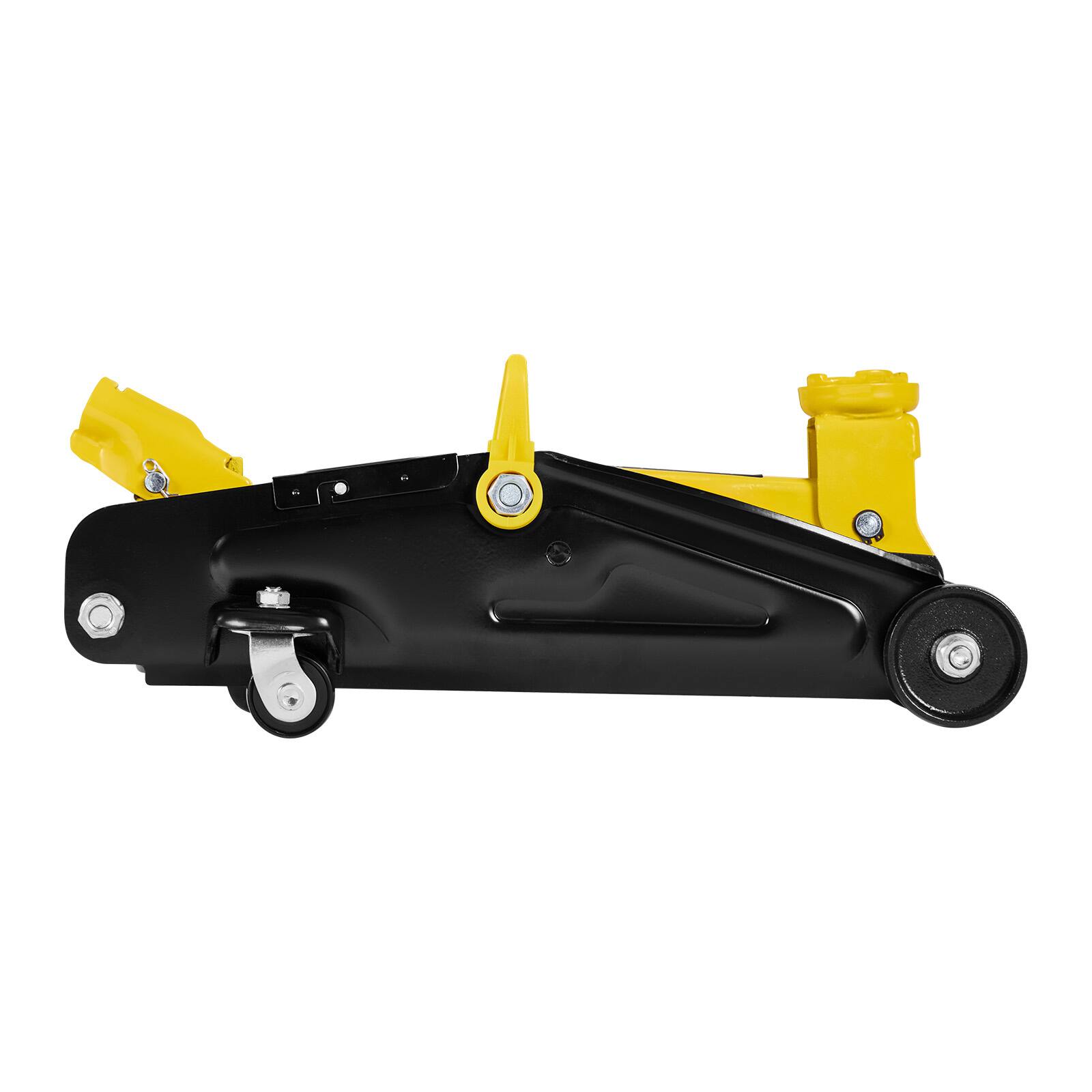 Alt View 5. VEVOR - Low Profile Floor Jack, 2 Ton (4400 lbs) Capacity, Steel Racing Floor Jack with Stands, Single Piston Quick Lift Pump - Black;Yellow.