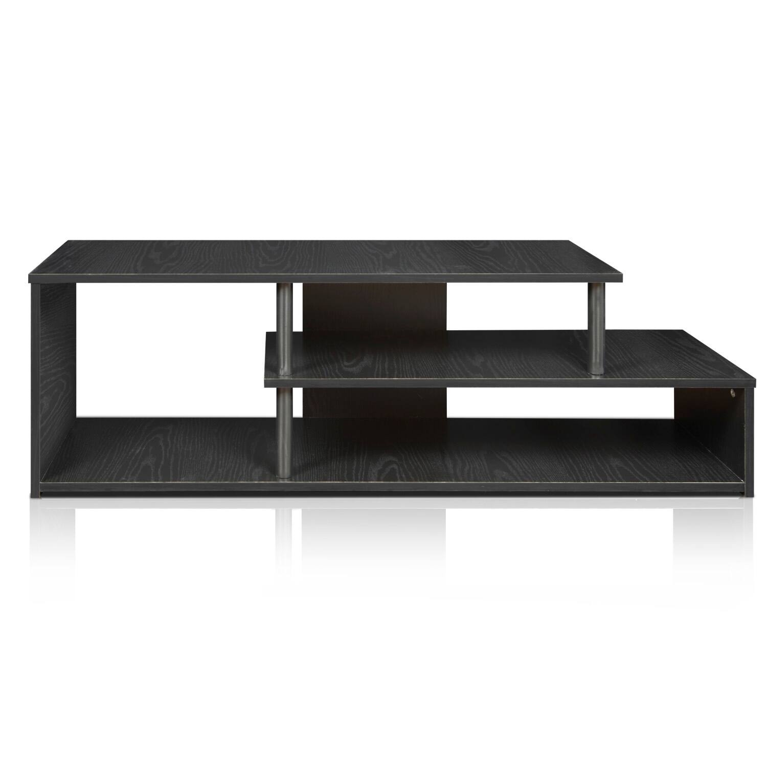 Alt View 4. Furinno - Econ Low Rise TV Stand, TV Entertainment Center - Black/Black.