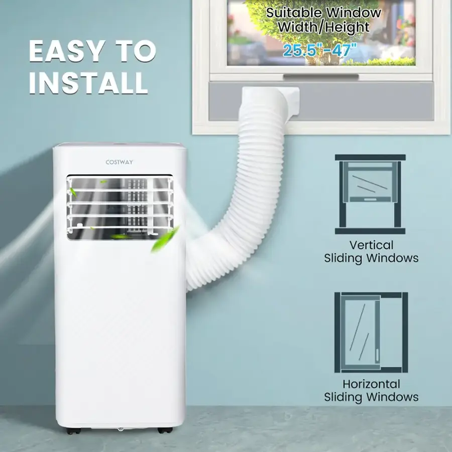 Easy to install. Suitable window width/height: 25.5"-47". Costway vertical sliding windows. Horizontal sliding windows.