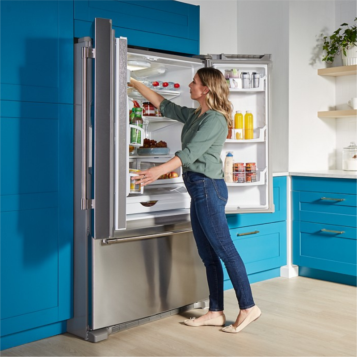 Alt View 10. Maytag - 25 Cu. Ft. 36- Inch Wide French Door Refrigerator with PowerCold Feature - Fingerprint Resistant Stainless Steel.