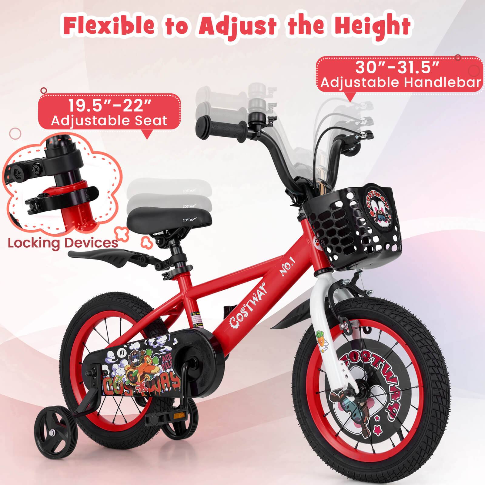 Flexible to Adjust the Height

19.5" – 22" Adjustable Seat

30" – 31.5" Adjustable Handlebar

Locking Devices

COSTWAY