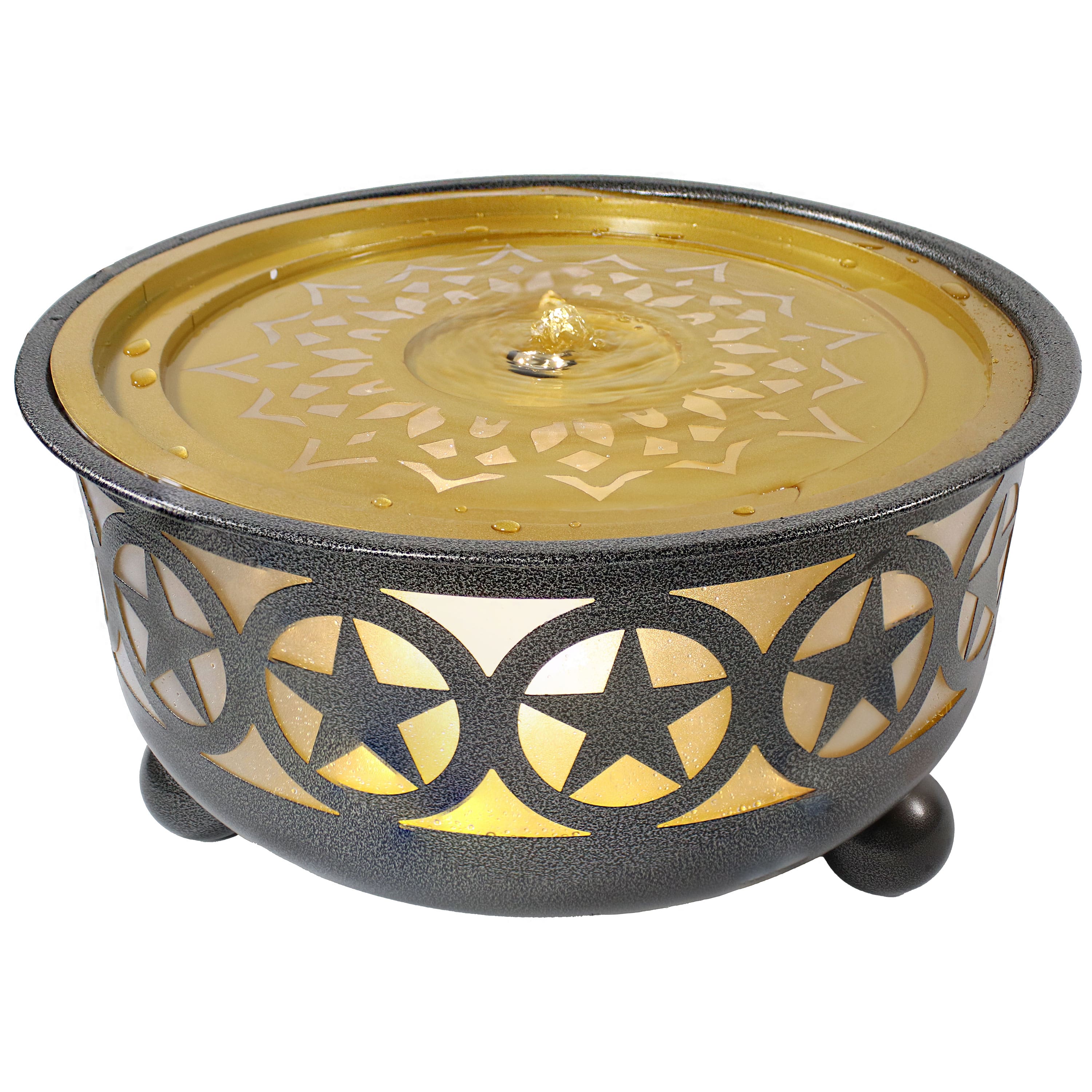 Sunnydaze - All Star Galvanized Iron Outdoor Bowl Fountain with LED Lights - Gray price history on PriceWatchPro