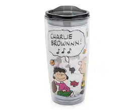Silver Buffalo - Peanuts Charlie Brown Travel Tumbler with Slide Close Lid | Holds 20 Ounces - White
