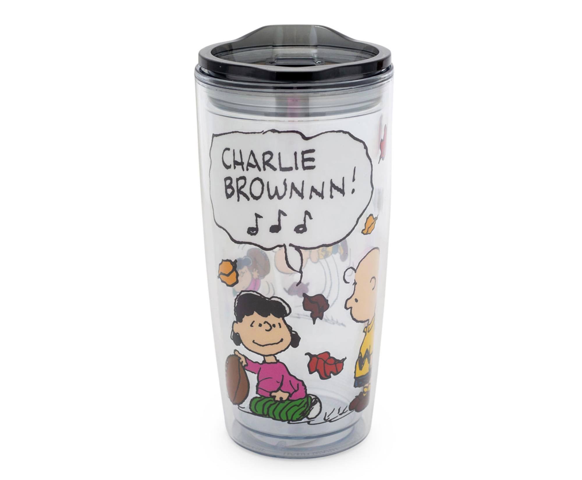 Silver Buffalo - Peanuts Charlie Brown Travel Tumbler with Slide Close Lid | Holds 20 Ounces - White