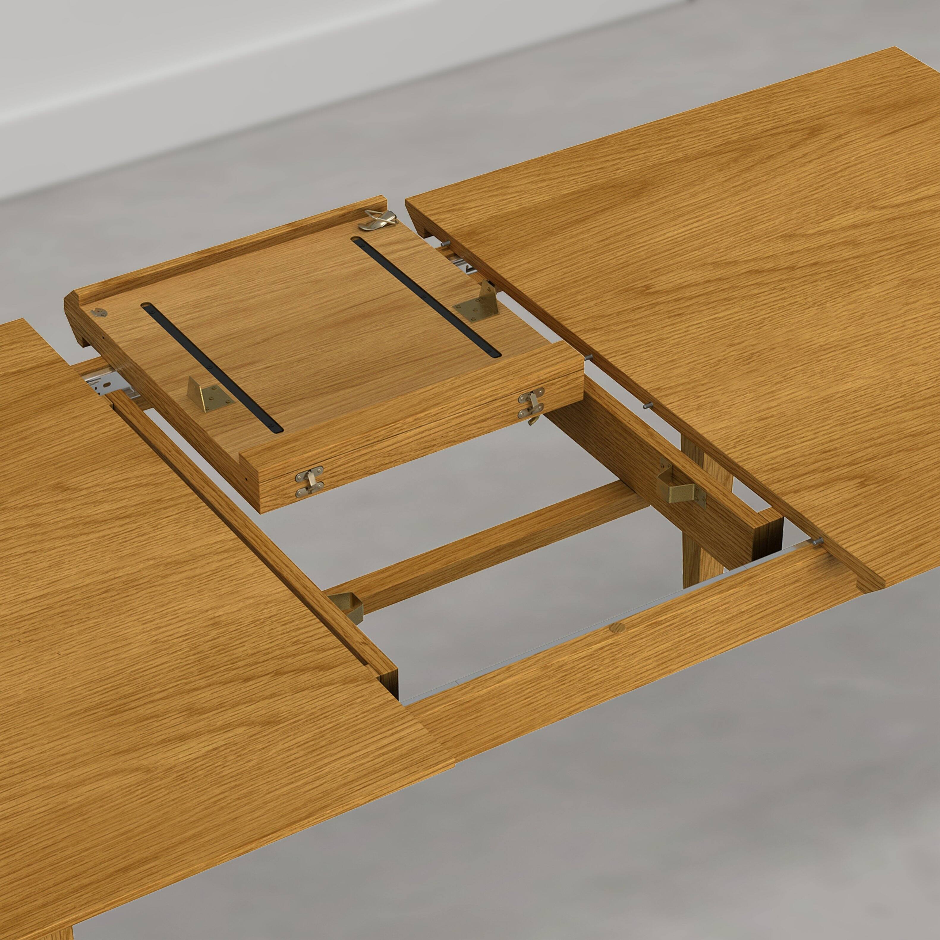 Alt View 4. Simpli Home - Colby 60 inch Wide Solid Wood Extendable Dining Table - Golden Oak.