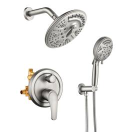 Boyel Living - Shower Set Brass SUS304 2-Function Valve 8-Inch Top Spray 9-Function Handheld 60-Inch Hose cUPC - Brushed Nickel