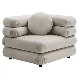 Jubilee Modular Performance Velvet Corner Chair by Modway - Almond