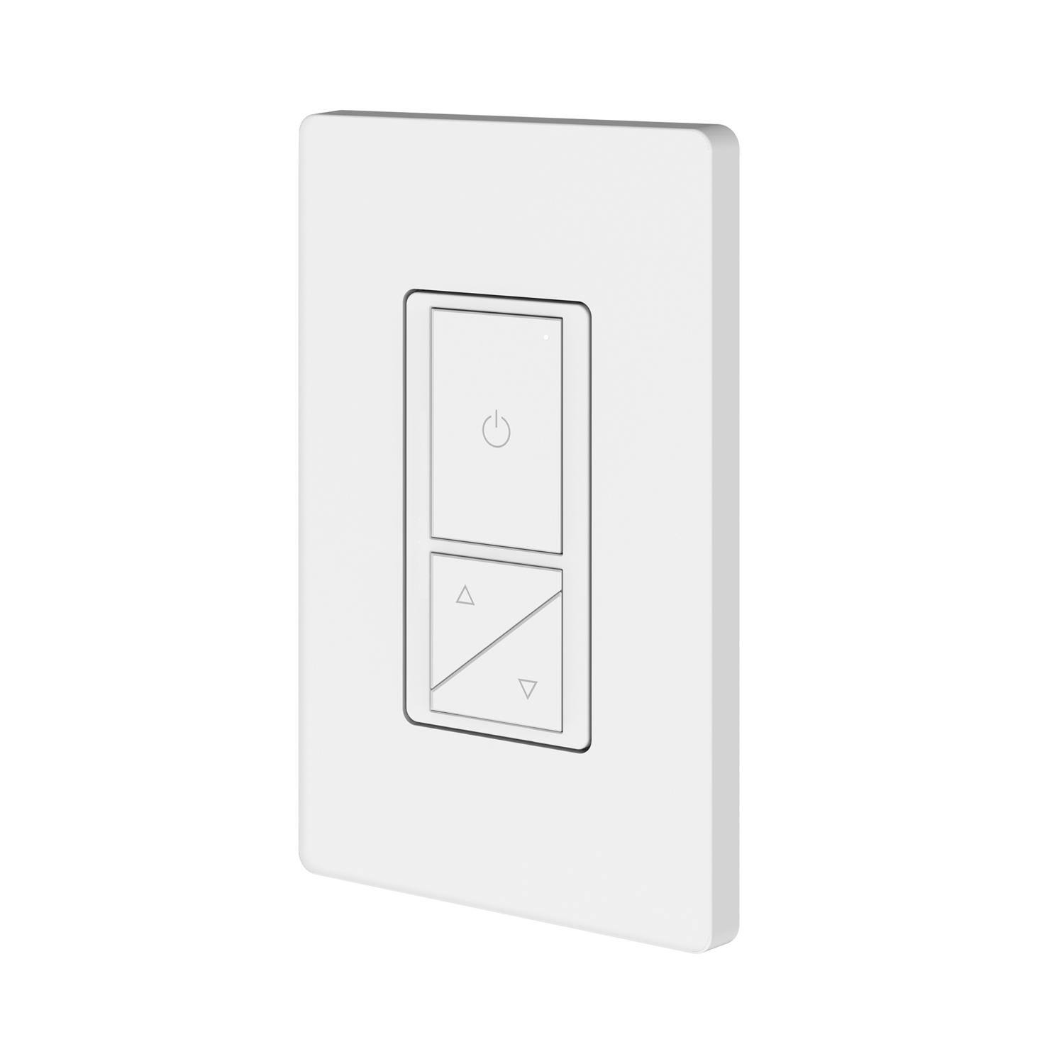 Left. FEIT ELECTRIC - Feit White 200 W Paddle Smart Enabled Dimmer Switch w/Remote Control 1 pk - White.