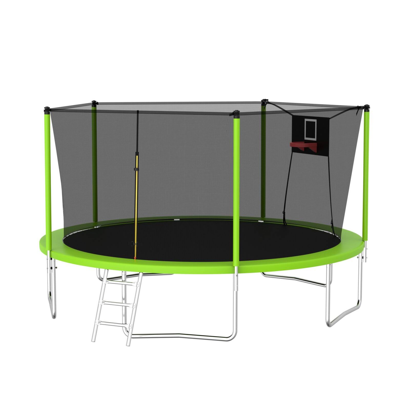 Alt View 7. Glintex - 14FT Trampoline with Net, Outdoor Recreational Trampolines for Family - Green.