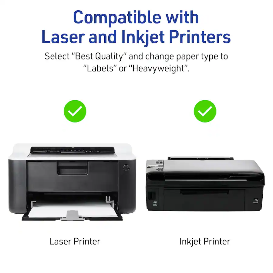 Compatible with Laser and Inkjet PrintersSelect "Best Quality" and