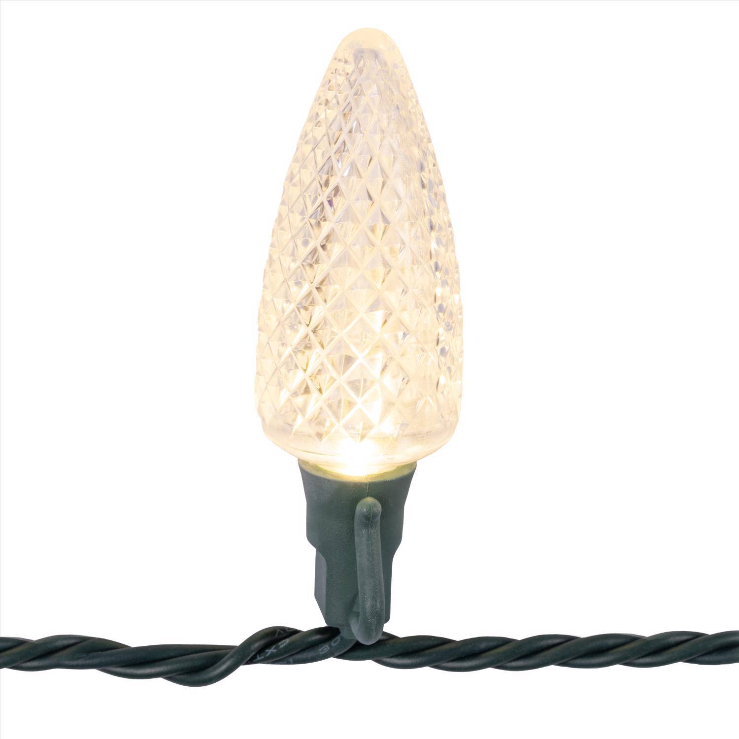 Left. Celebrations - Celebrations LED C9 Warm White 25 ct String Christmas Lights.