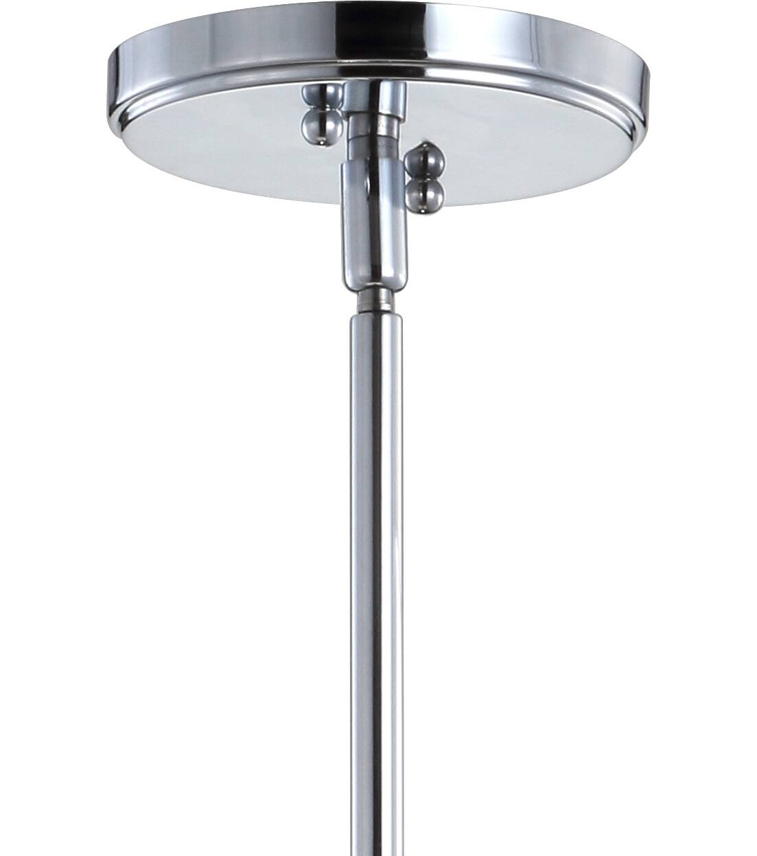Alt View 5. Jonathan Y - Watts 10.5" 1-Light Mid-Century Modern Iron/Glass LED Pendant, Chrome/Clear - Chrome/Clear.