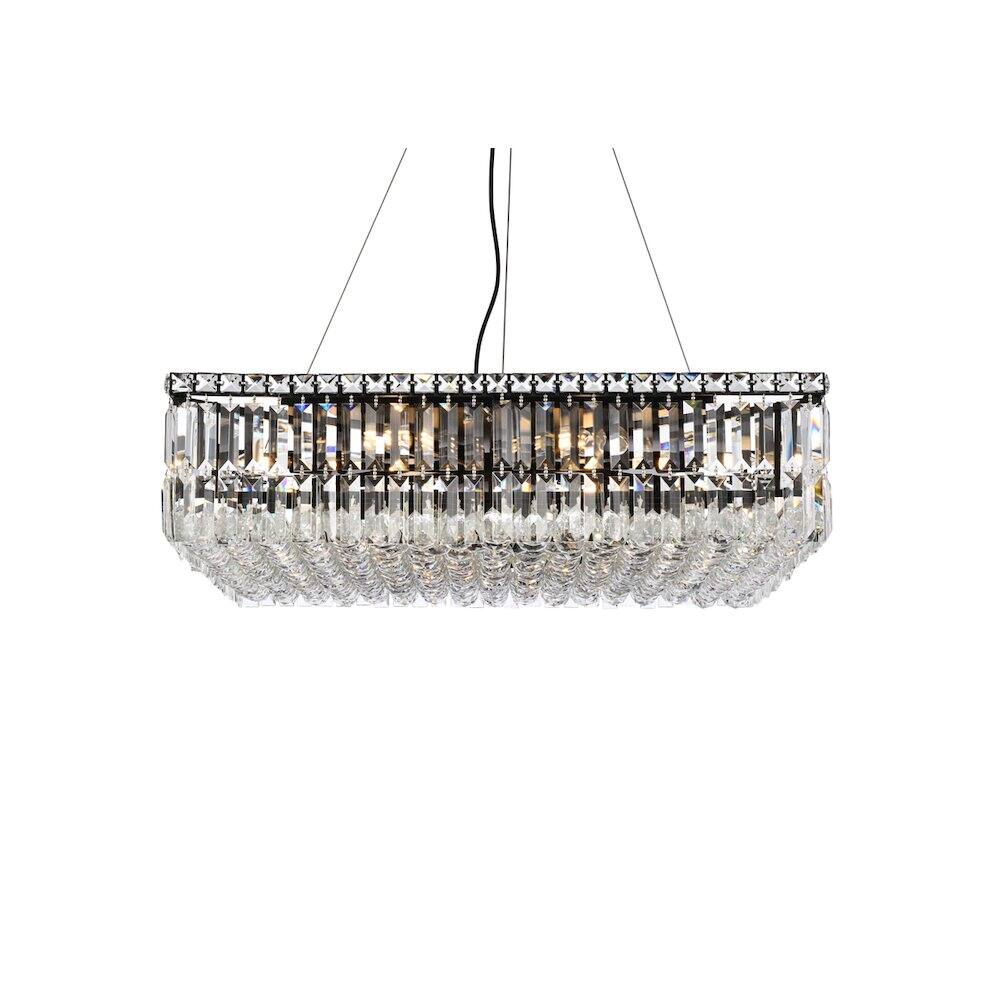 Alt View 2. Elegant Lighting - Maxime 28 Inch Black Chandelier - Black And Clear.
