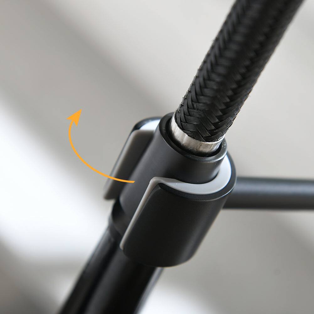 Alt View 9. Boyel Living - Matte Black Dual Function Single Handle No Sensor Gooseneck Pull Down Sprayer Kitchen Faucet - Matte Black.