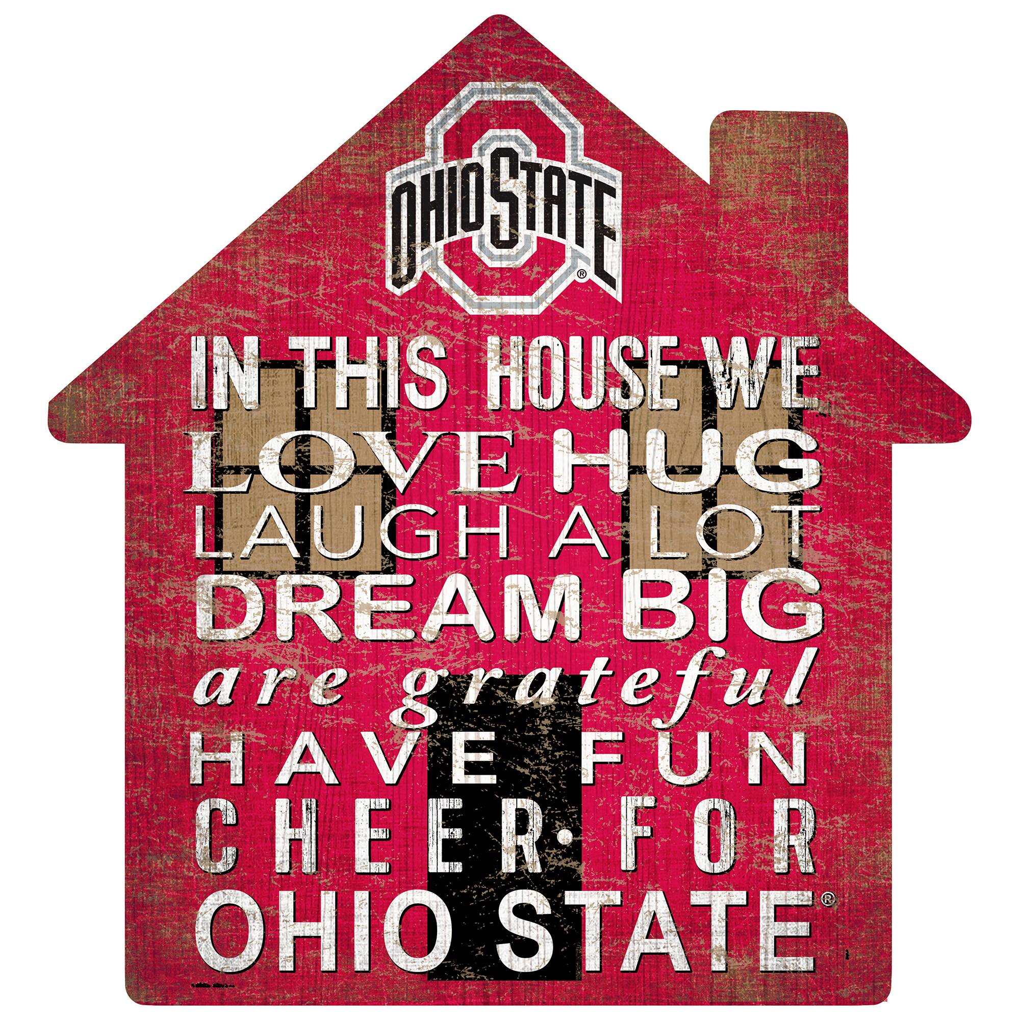 Ohio State Buckeyes 12'' Team House Sign