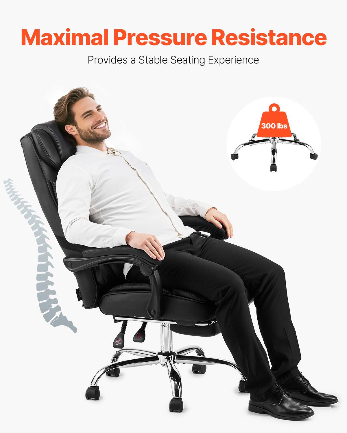 Maximal Pressure Resistance  
Provides a Stable Seating Experience  
300 lbs