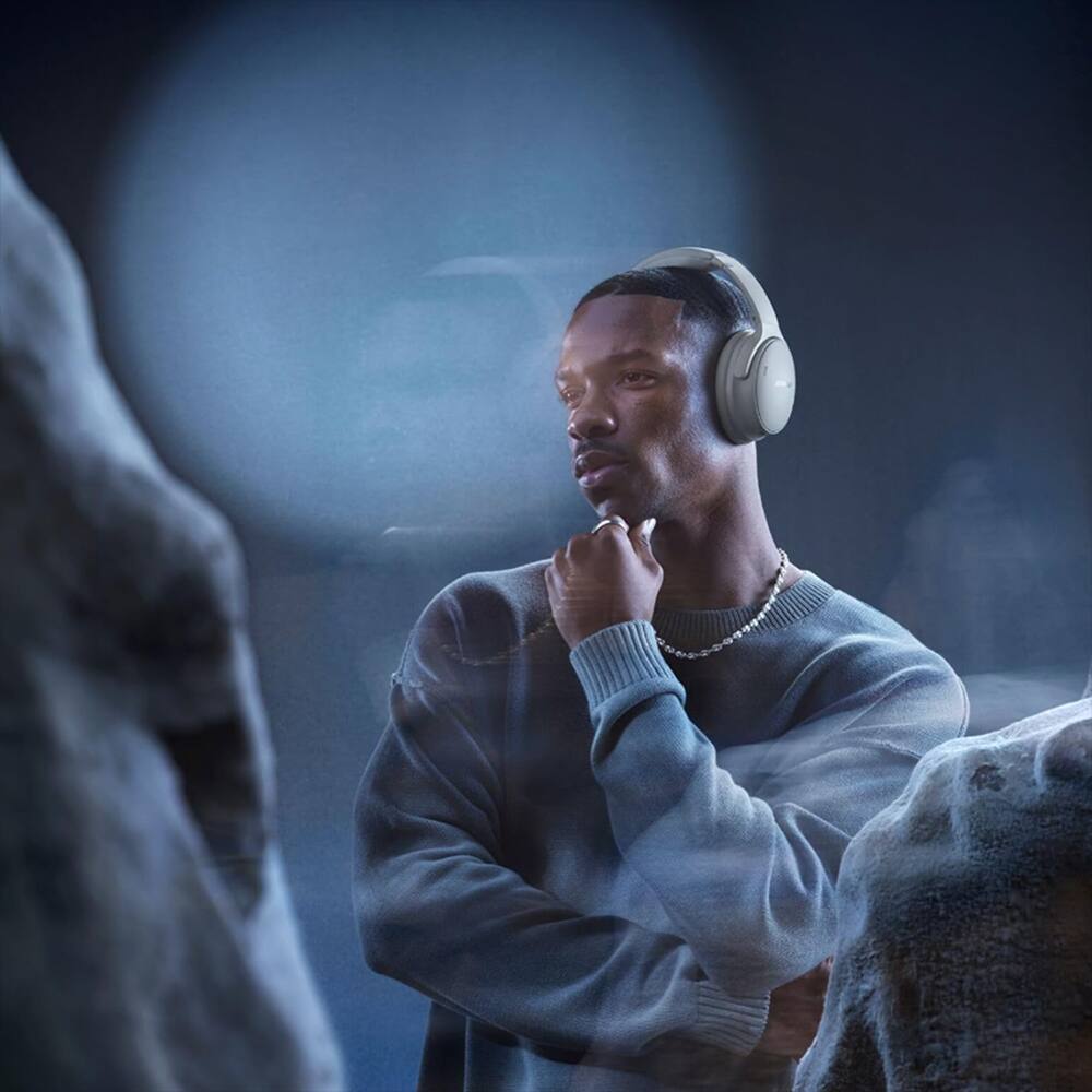 Alt View 3. Bose - QuietComfort Wireless Over-Ear Bluetooth Headphones + 26-Month Extended Warranty Protection - Moonlight Gray.