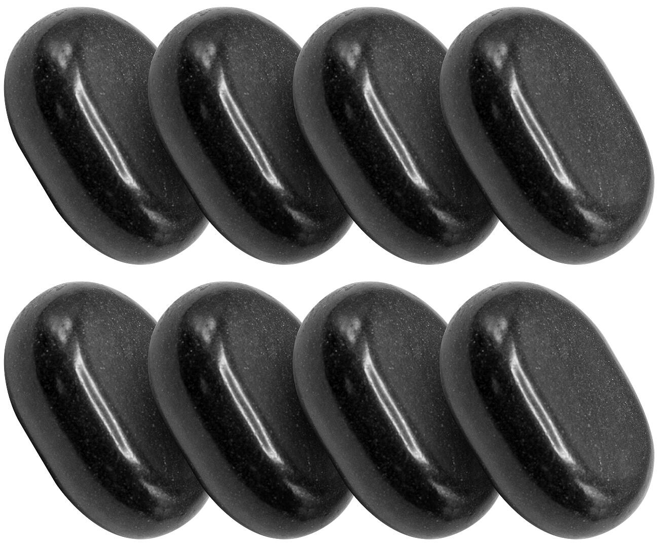 Front. Sorbus - Sivan Health and Fitness 8-Piece Large Black Basalt Hot Stone Set — Great for Spas, Massage Therapy, Relaxation - Black.