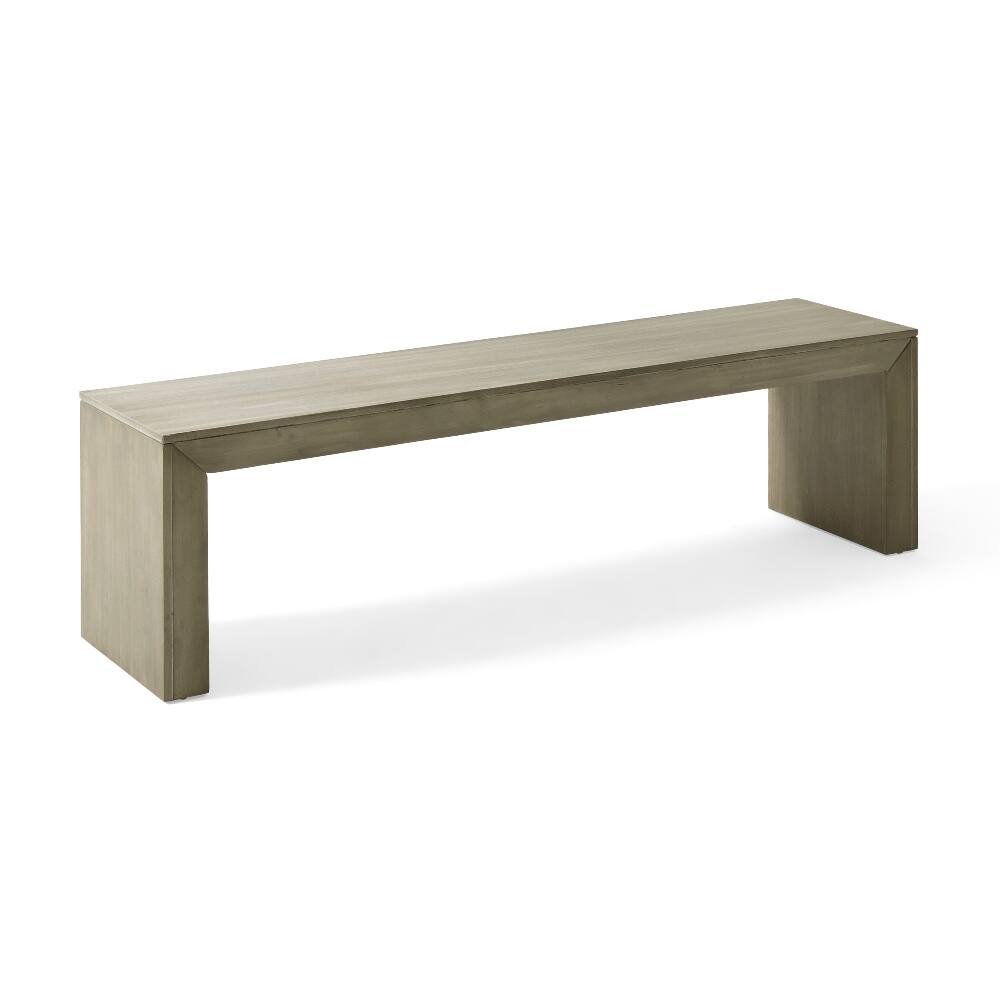 Alt View 2. Ropilly - Ropilly Acacia Wood Dining Bench Grey Taupe Farmhouse Rustic Indoor Entryway Seating - Grey and Taupe.