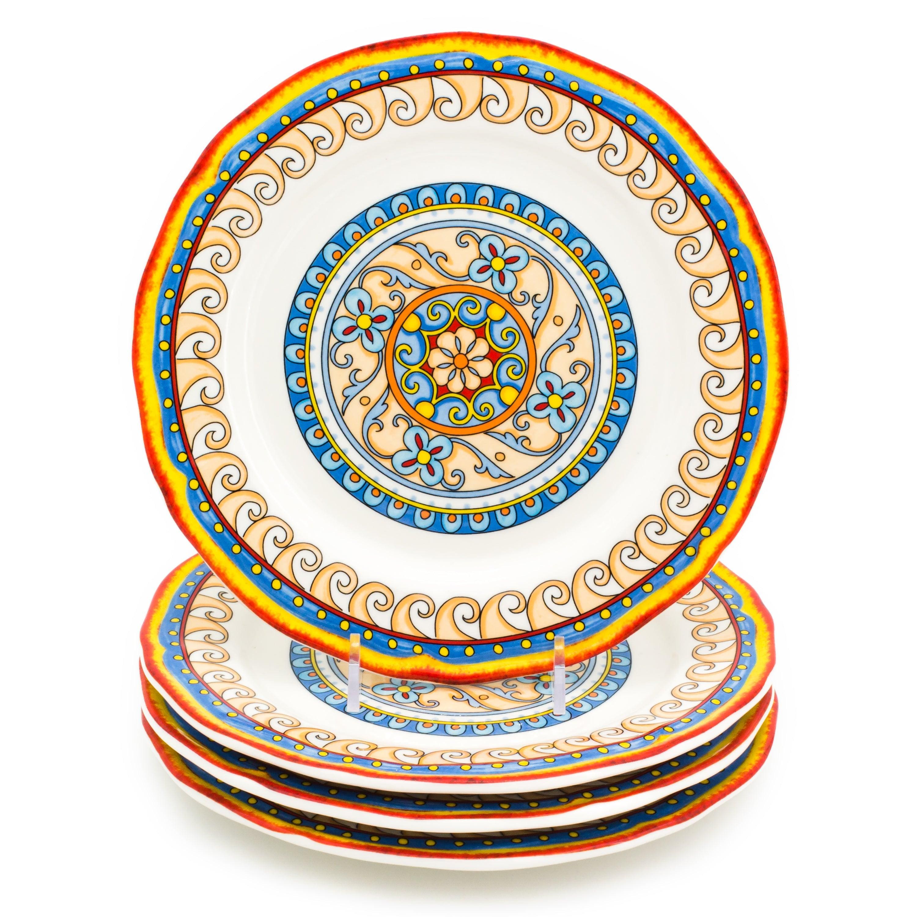 Euro Ceramica Home - Duomo Stoneware Salad Plates Set of 4 - Gold