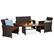 Front. Best Choice Products - Best Choice Products 4-Piece Outdoor Wicker Patio Conversation Furniture Set w/ Table, Cushions - Brown/Dark Rust - Brown/Dark Rust.