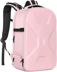 Front. mosiso - Camera Backpack 15-16 inch Waterproof Hardshell Camera Bag with Tripod Holder&Laptop Compartment - Pink.