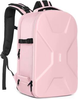 mosiso - Camera Backpack 15-16 inch Waterproof Hardshell Camera Bag with Tripod Holder&Laptop Compartment - Pink