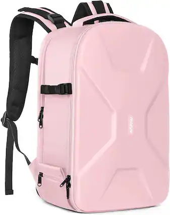 Front. mosiso - Camera Backpack 15-16 inch Waterproof Hardshell Camera Bag with Tripod Holder&Laptop Compartment - Pink.