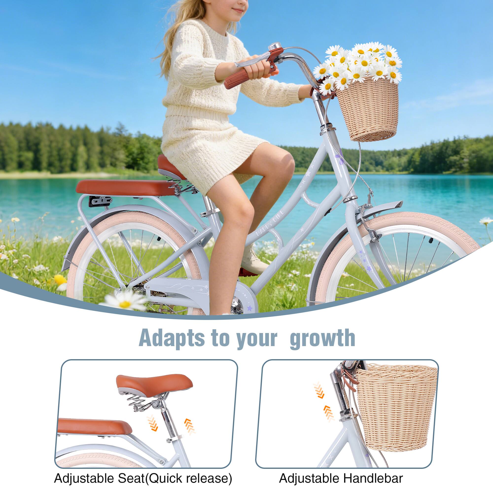 Adapts to your growth

Adjustable Seat (Quick release)

Adjustable Handlebar