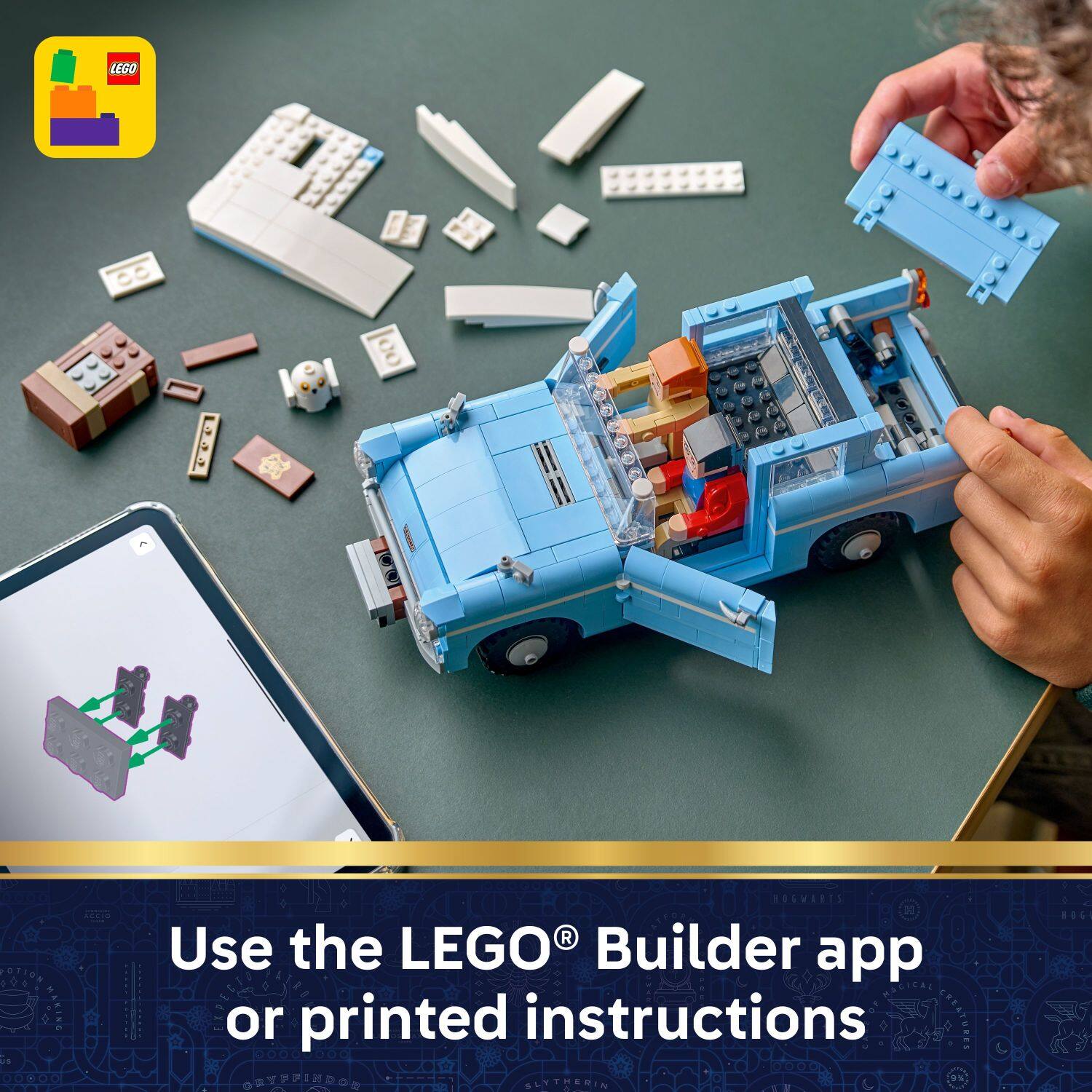 Use the LEGO® Builder app or printed instructions