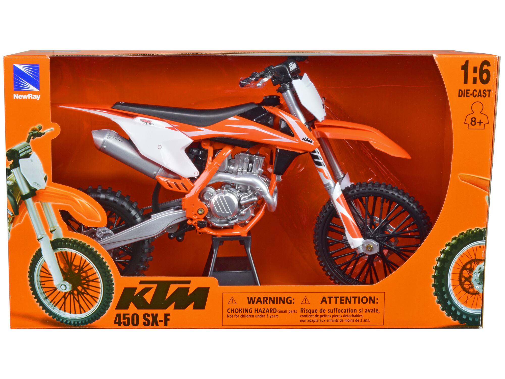 NewRay MM 1:6 DIE-CAST A 8+ adidaan KlM KIM WARNING: ATTENTION: CHOKING HAZARD-Small parts Risque de suffocation si avalé, Not for children under 3 years contient de petites pièces détachables 450 SX-F non adapté aux enfants de moins de 3 ans.