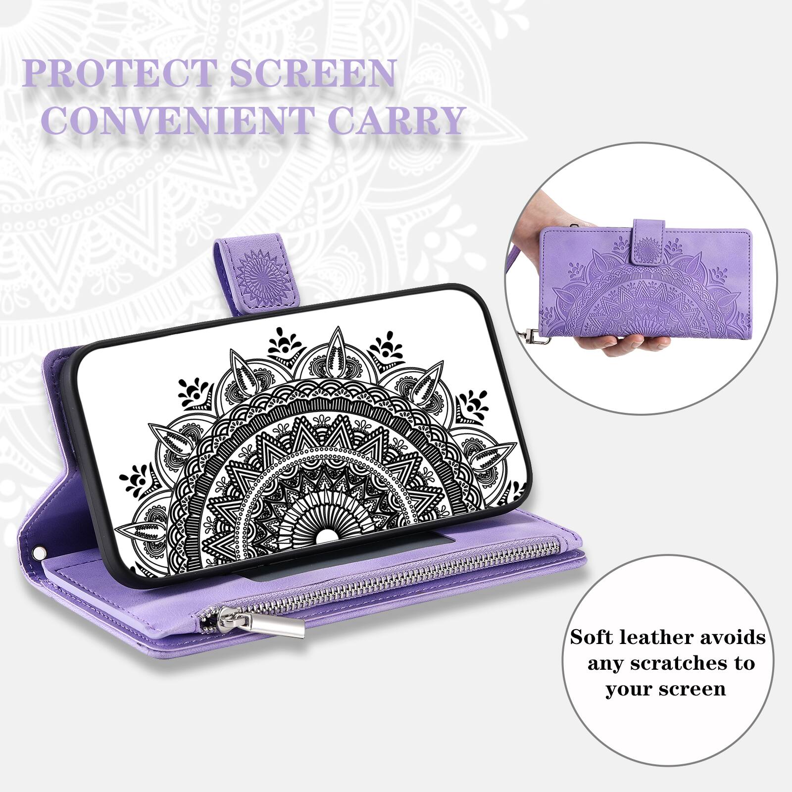 PROTECT SCREEN  
CONVENIENT CARRY  

Soft leather avoids any scratches to your screen