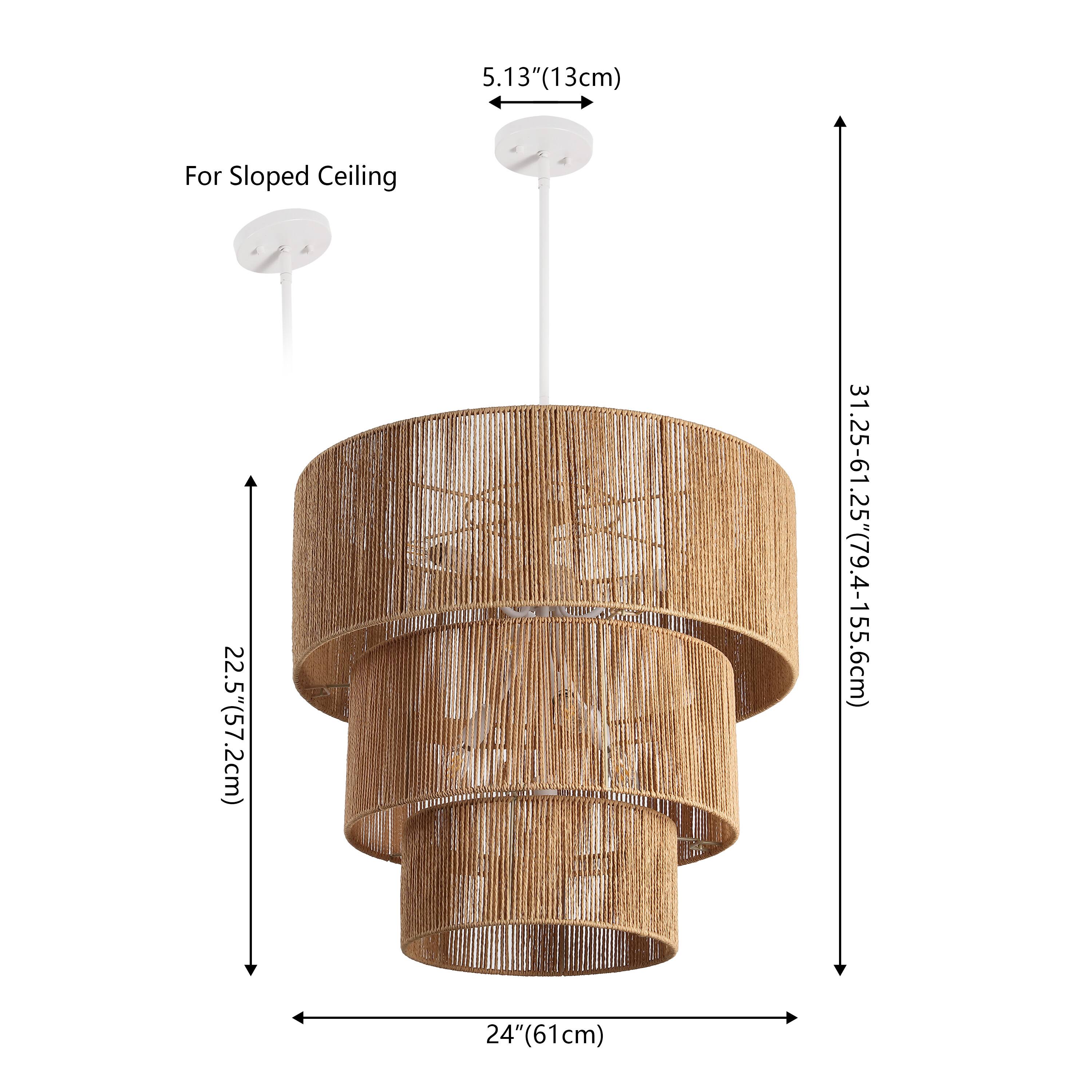 For Sloped Ceiling 22.5" (57.2cm)  
5.13" (13cm) 24" (61cm)  
31.25-61.25" (79.4-155.6cm)