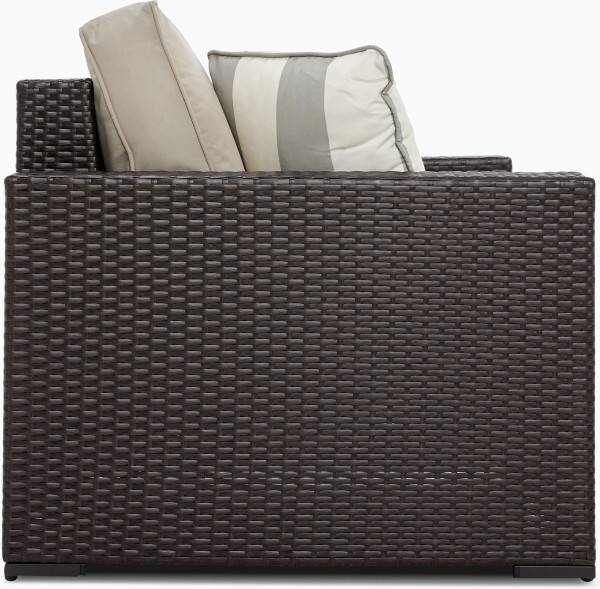 Alt View 3. Serta - Serta Laguna Outdoor Armchair, Brown Wicker with Beige Cushions - Beige.