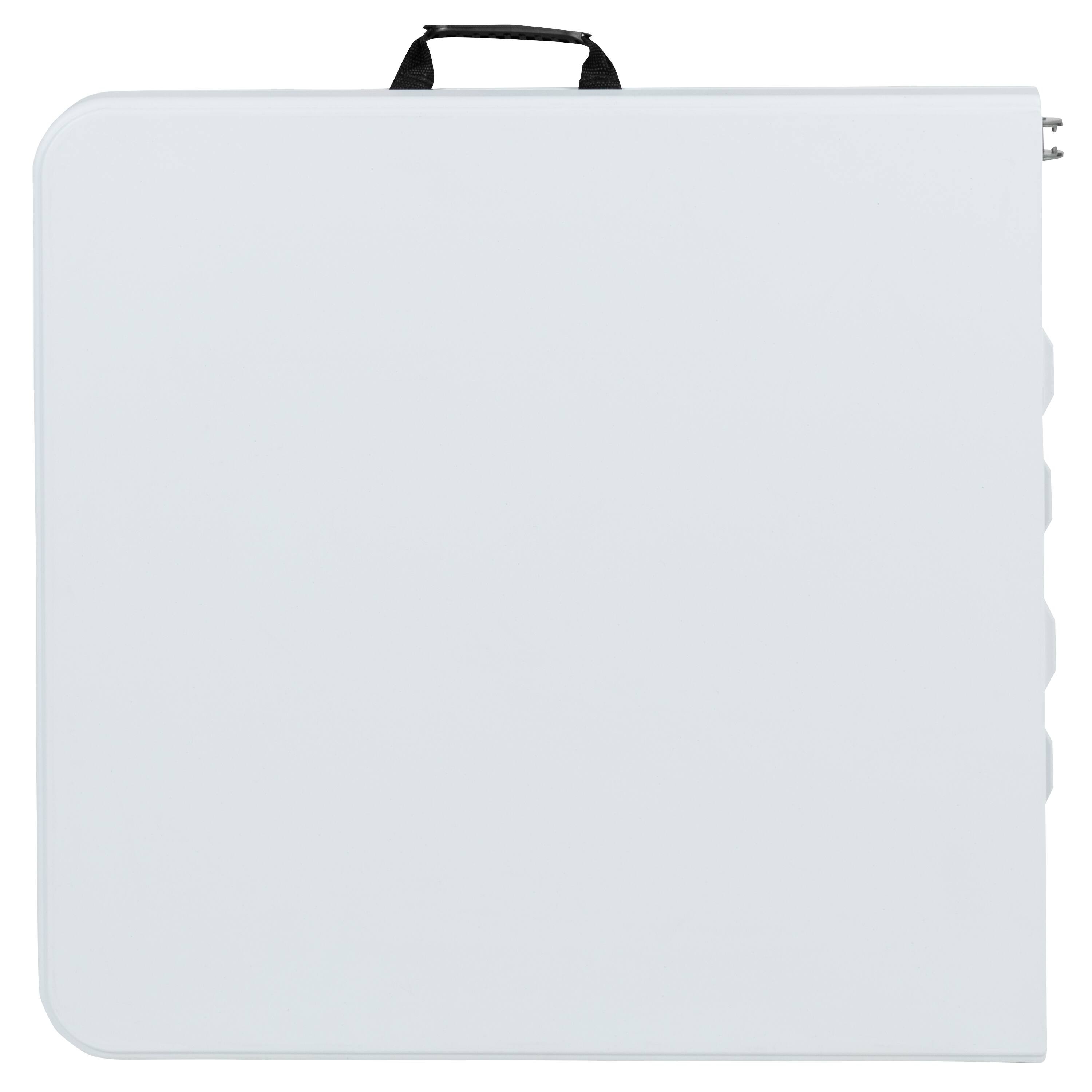 Alt View 9. Emma + Oliver - Height Adjustable Bi-Fold Plastic Folding Table with Carrying Handle - Granite White.