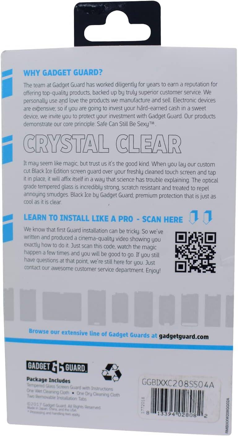 **WHY GADGET GUARD?**

The team at Gadget Guard has worked diligently for years to earn a reputation for offering top-quality products, backed up by truly superior customer service. We personally use and love the products we manufacture and sell. Electronic devices are expensive, so if you are going to invest your hard-earned cash in a sweet device, we invite you to protect your investment with Gadget Guard. Our products demonstrate our core principle: Safe Can Still Be Sexy™

**CRYSTAL CLEAR**

It may seem like magic, but trust us, it's the good kind. When you lay our custom cut Black Ice Edition screen guard over your freshly cleaned touch screen and tap it in place, it will affix itself in a way that science has trouble explaining. The optical grade tempered glass is incredibly strong, scratch resistant and treated to repel annoying smudges. Black Ice by Gadget Guard: premium protection that is just as cool as it is clear.

**LEARN TO INSTALL LIKE A PRO - SCAN HERE**

We know that first Guard installation can be tricky, so we've written and produced a cinema-quality video showing you exactly how to do it. Just scan this code, watch the magic happen a few times and you will be good to