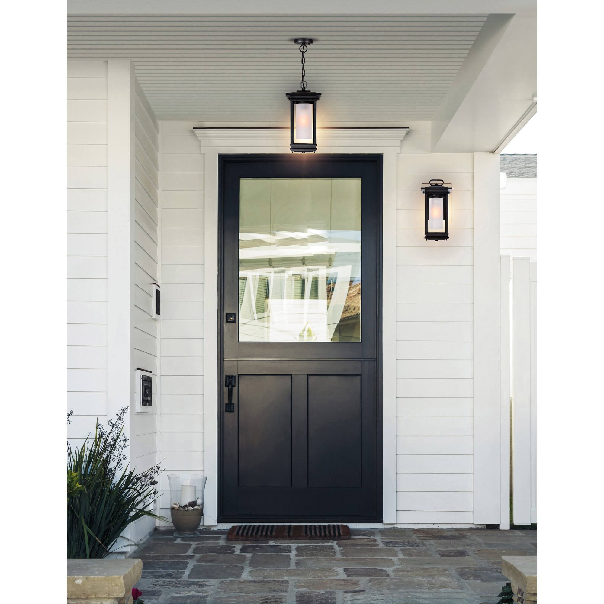 Alt View 3. CWI Lighting - Granville 1 Light Black Outdoor Hanging Light - Black.