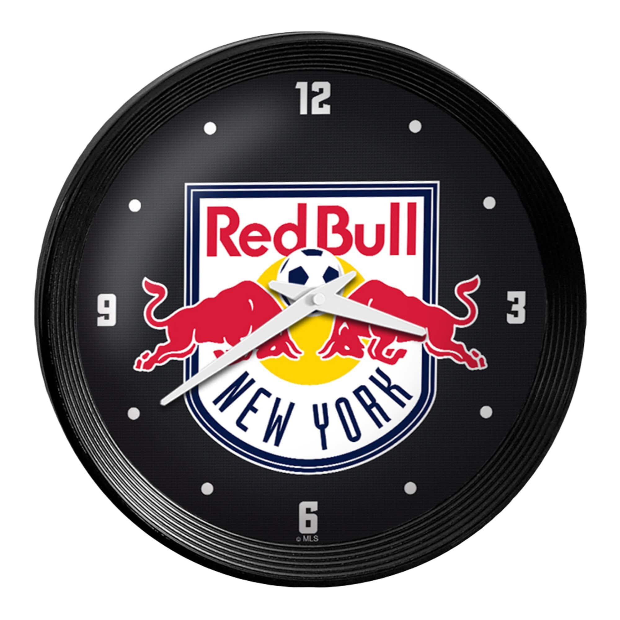The Fan-Brand - New York Red Bulls 15" Ribbed Frame Wall Clock - Multicolor