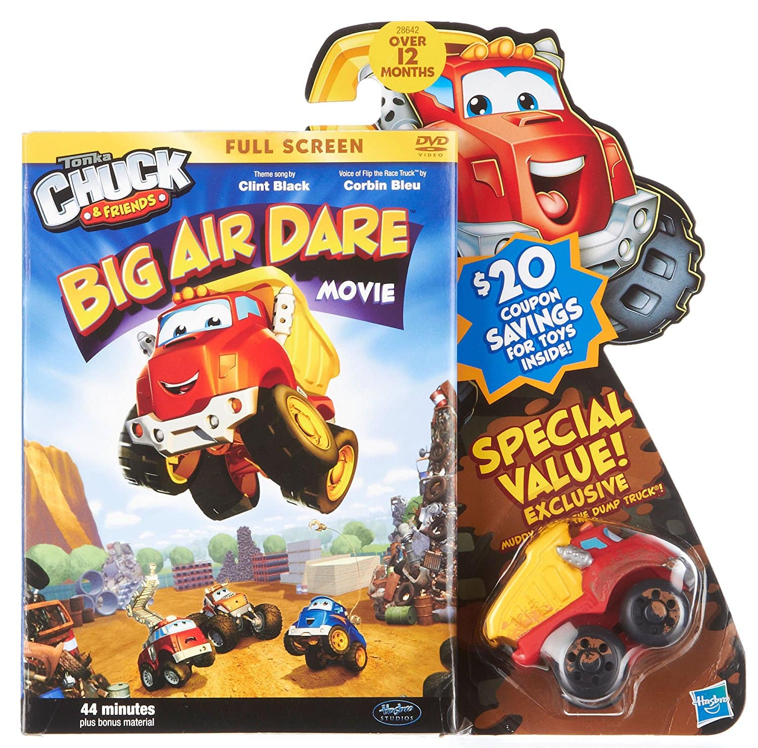 Hasbro - Tonka Chuck & Friends Big Air Dare DVD Movie And Bonus Toy Vehicle - Multi
