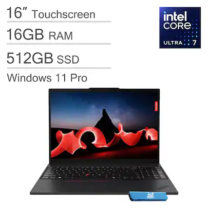 16" Touchscreen
16GB RAM
512GB SSD
Windows 11 Pro
Intel Core Ultra 7
Lenovo