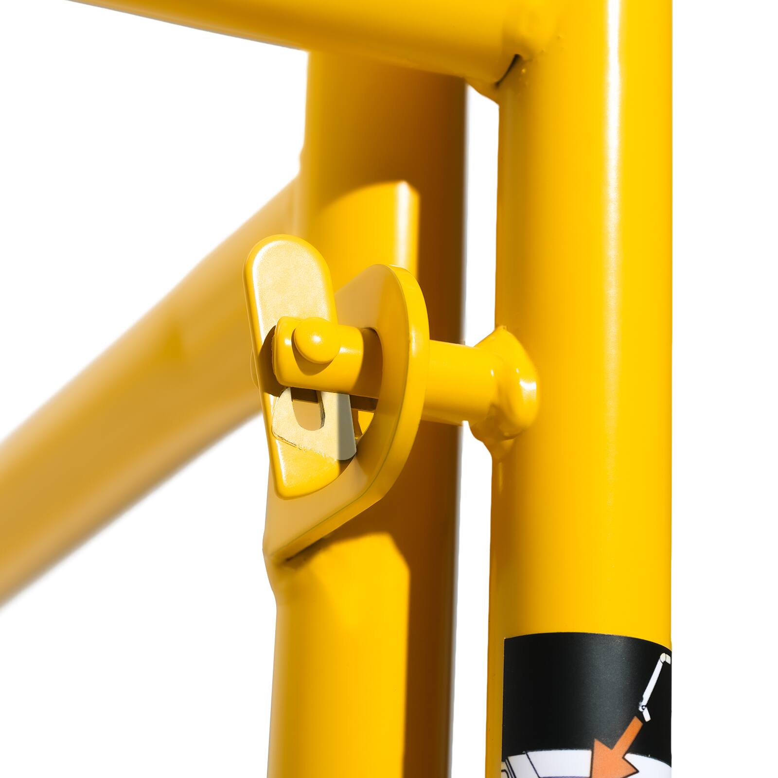 Alt View 4. VEVOR - 6 Foot Scaffolding Safety Guardrail, Rustproof Solid Carbon Steel Scaffold Guard Rail of 55.4 lbs Load Capacity - Yellow.