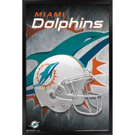 Trends International - Miami Dolphins 24.25'' x 35.75'' Framed Team Helmet Poster - Multicolor