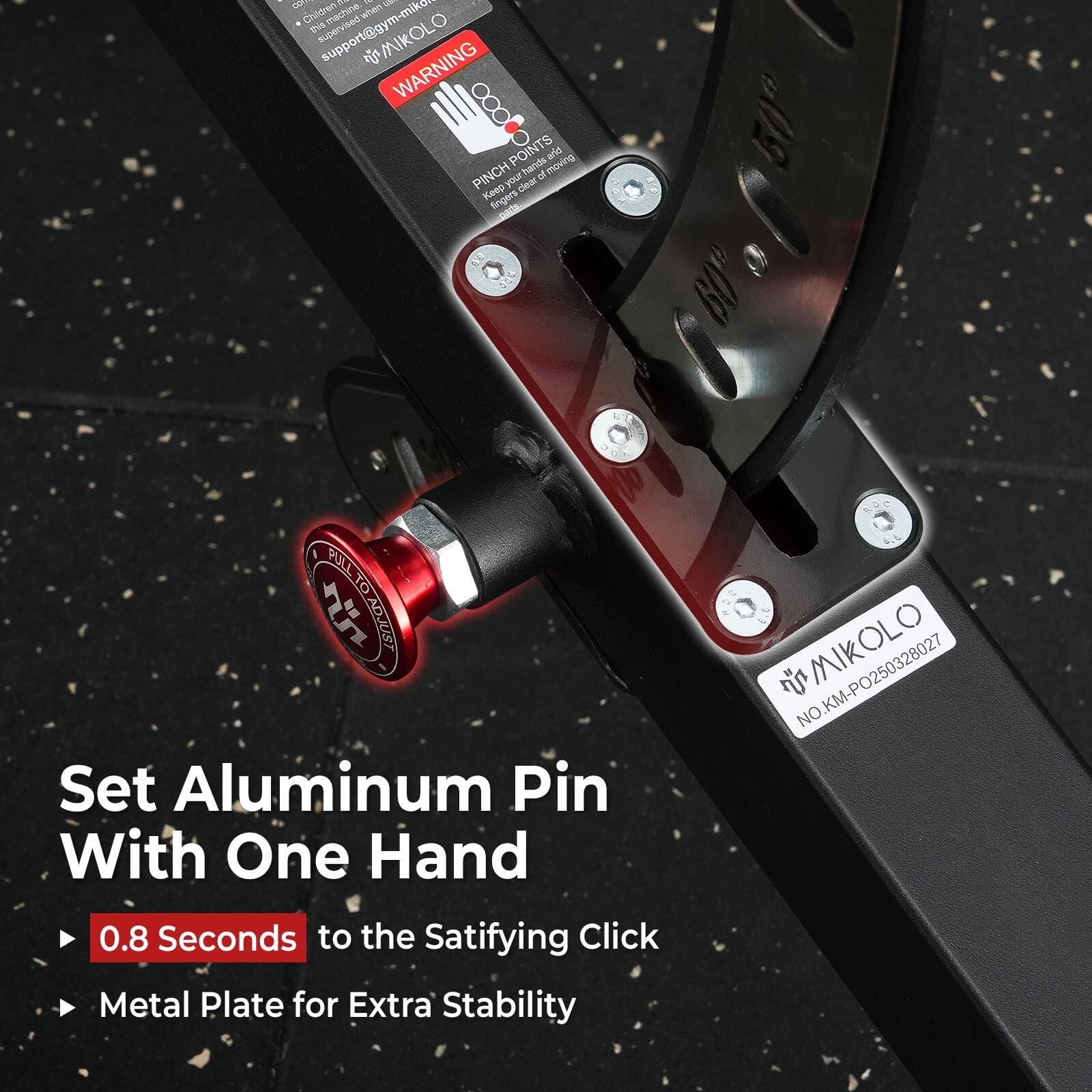 Set Aluminum Pin With One Hand

- 0.8 Seconds to the Satisfying Click
- Metal Plate for Extra Stability

WARNING: PINCH POINTS. Keep your hands away from the moving parts.